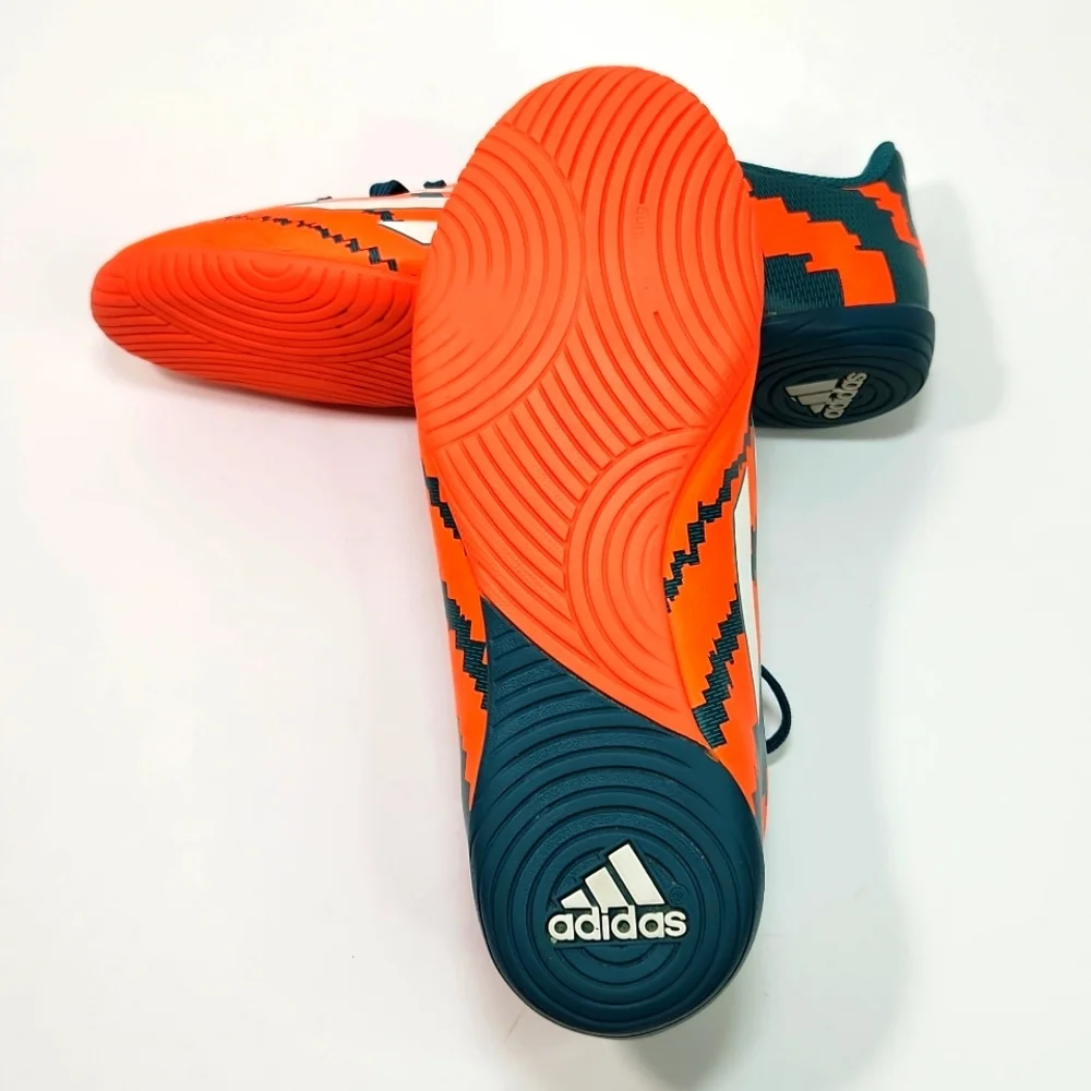 ADIDAS Leather Lace Up Boys Orange / Green Runners (4.5) - Picture 7 of 9